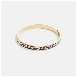 Kissing C Enamel Hinged Bangle Product Image