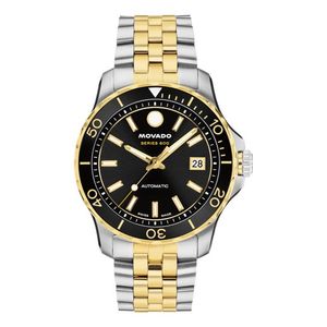 Mens Series 800 Automatic Two-Tone Stainless Steel Watch Black Dial Product Image