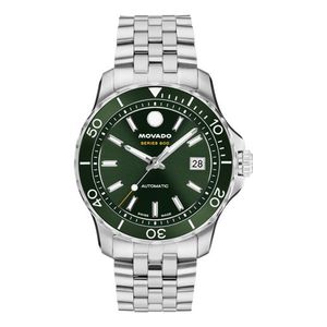 Mens Series 800 Automatic Silver-Tone Stainless Steel Watch Green Dial Product Image