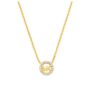 Premium Sterling Silver MK Logo Pendant Necklace, Gold Product Image