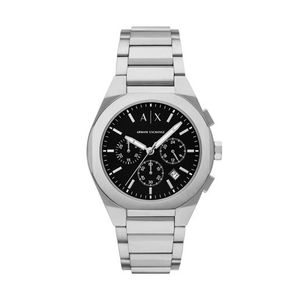 Mens Sync Chronograph Silver-Tone Stainless Steel Watch, Black Dial Product Image