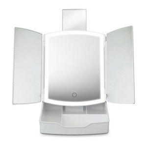 Portable Tri-Fold LED Vanity Mirror w/ Storage Tray Product Image