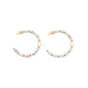 Blue Bead and Pearl Hoops Product Image