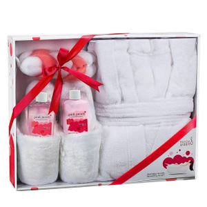 Pink Peony Spa Set with Robe and Slippers Product Image