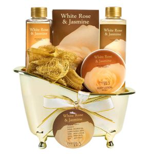 White Rose Jasmine Gold Tub Spa Set Product Image