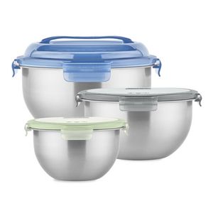 6pc Stainless Steel Locking Lid Mixing Bowl Set Product Image