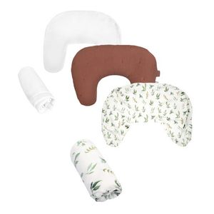 Boppy Luxury Nursing Pillow Bundle Chestnut Muslin Product Image