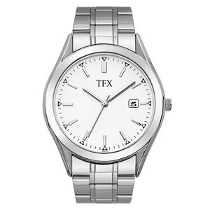 Mens TFX Corporate Collection Silver-Tone Stainless Steel Watch White Dial Product Image