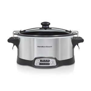 6qt Stay or Go Sear & Cook Programmable Slow Cooker Silver Product Image