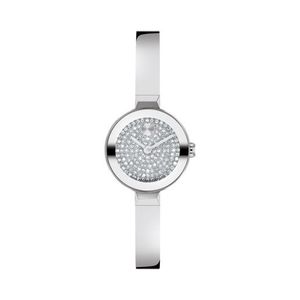 Ladies BOLD Bangle Silver-Tone Stainless Steel Watch Crystal Dial Product Image