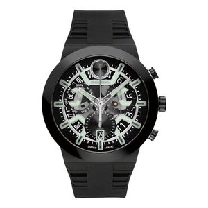 Mens BOLD Fusion Chronograph Black Silicone Strap Watch Black Dial Product Image