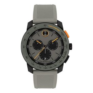 Mens BOLD TR90 Chronograph Black & Gray Silicone Strap Watch Gray Dial Product Image