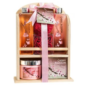 Cherry Blossom Spa Gift Set in Wood Curio - 7pc Product Image