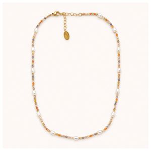 Melon Bead and Pearl Necklace Product Image