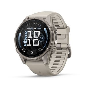 Fenix 9 Premium Multisport GPS Smartwatch, 43mm Titanium Case w/ Fog Gray Band Product Image