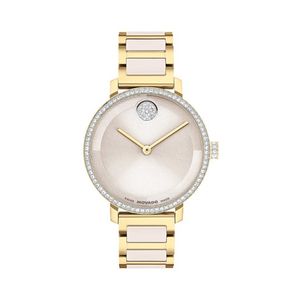 Ladies Bold Evolution 2.0 Gold-Tone SS & Taupe Ceramic Watch Taupe Dial Product Image