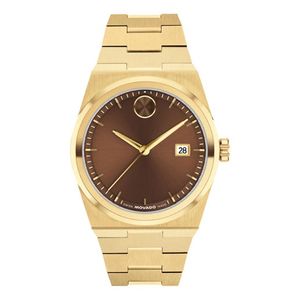 Mens BOLD Quest Gold-Tone Stainless Steel Watch Brown Dial Product Image