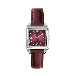 Ladies Heritage 1917 Silver & Cherry Leather Strap Watch Cherry Dial Product Image