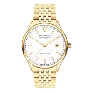 Mens Heritage Calendoplan Automatic Gold-Tone Stainless Steel Watch White DIal Product Image
