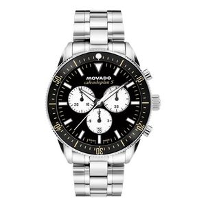 Mens Heritage Calendoplan S Chronograph Silver-Tone SS Watch Black Dial Product Image