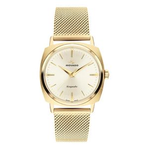 Unisex Heritage Kingmatic Gold-Tone Stainless Steel Mesh Watch Ivory Dial Product Image