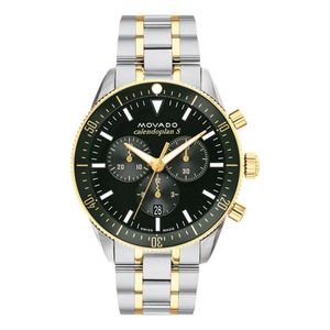 Mens Heritage Calendoplan S Chronograph Two-Tone SS Watch Green Dial Product Image