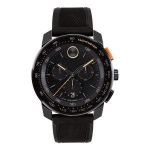 Mens BOLD TR90 Chronograph Black Silicone Strap Watch Black Dial Product Image
