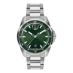 Mens BOLD Verso S Silver-Tone Stainless Steel Watch Green Dial Product Image