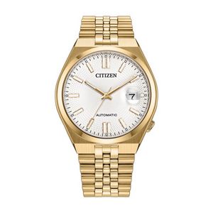 Mens TSUYOSA 60 Automatic Gold-Tone Stainless Steel Watch Silver Dial Product Image
