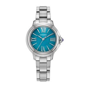 Ladies Citizen L Ceci Eco-Drive Silver-Tone Stainless Steel Watch Light Blue Dial Product Image