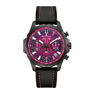 Mens E1 Team Miami Marine Star Black Rubber Silicone Strap Watch Magenta Dial Product Image