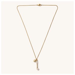 Gold Golf Ball and White Club Necklace Product Image