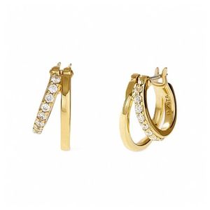 Toda Mini Double Hoop Earrings Gold Product Image