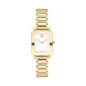 Ladies BOLD Evolution 2.0 Mini Gold-Tone SS Square Watch Silver-White Dial Product Image