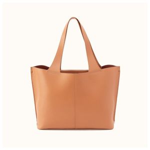 Vida Large Micro Pebbled Leather Tote Biscuit Product Image