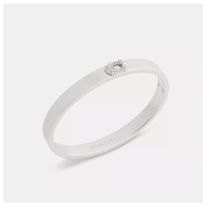 Pave C Hinged Bangle Silver Product Image