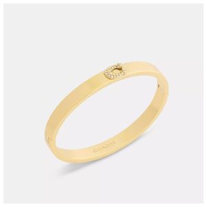 Pave C Hinged Bangle Gold Product Image