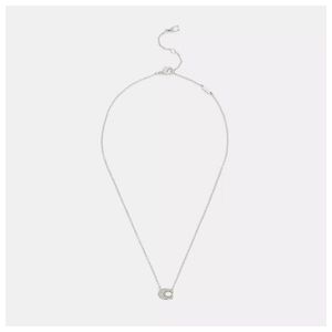 Pave C Necklace, Silver Product Image