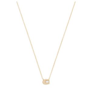 Pave C Necklace, Gold Product Image