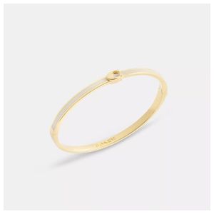 Thin Signature Hinged Bangle Gold/Chalk Product Image