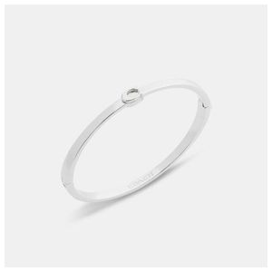 Thin Signature Hinged Bangle Silver Product Image