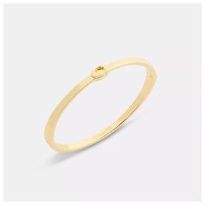 Thin Signature Hinged Bangle, Gold Product Image
