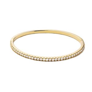 Juliette Pave Hinged Bangle Gold Product Image