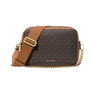 Michael Kors Bryant Medium Signature Logo Camera Crossbody Bag Brown/Acorn Product Image
