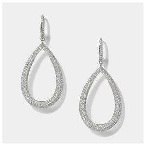 Crushed Teardrop Earrings Silver Product Image