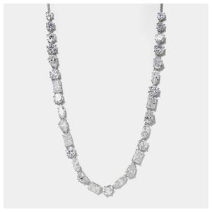 Beatrix Mixed CZ Slider Necklace, Silver Product Image