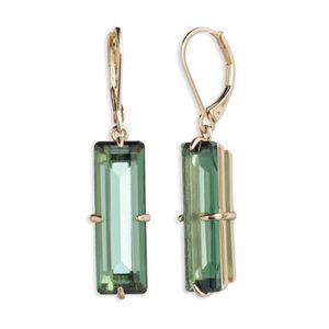 Baguette Drop Earrings Green Product Image