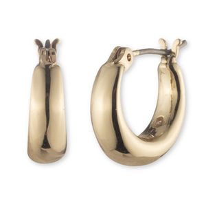 Sculpted Hoop Earrings, Gold Product Image