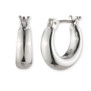 Sculpted Hoop Earrings Silver Product Image
