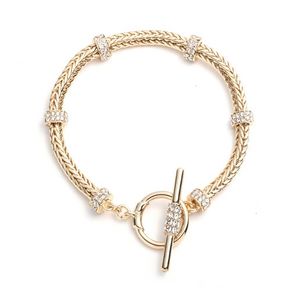 Flex Bracelet with Pave Rondelles Gold Product Image